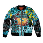 Personalised NAIDOC Week 2025 Sharks Rugby Bomber Jacket Aboriginal Dot Painting