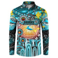 Personalised NAIDOC Week 2025 Sharks Rugby Button Sweatshirt Aboriginal Dot Painting