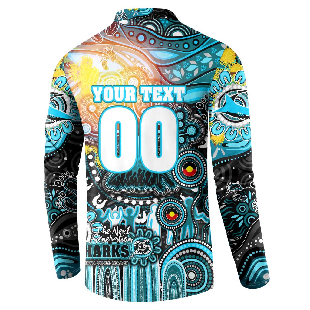 Personalised NAIDOC Week 2025 Sharks Rugby Button Sweatshirt Aboriginal Dot Painting