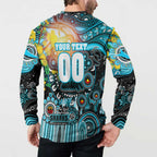 Personalised NAIDOC Week 2025 Sharks Rugby Button Sweatshirt Aboriginal Dot Painting