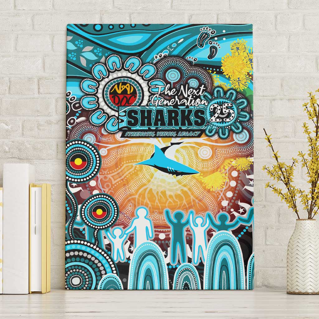 NAIDOC Week 2025 Sharks Rugby Canvas Wall Art Aboriginal Dot Painting