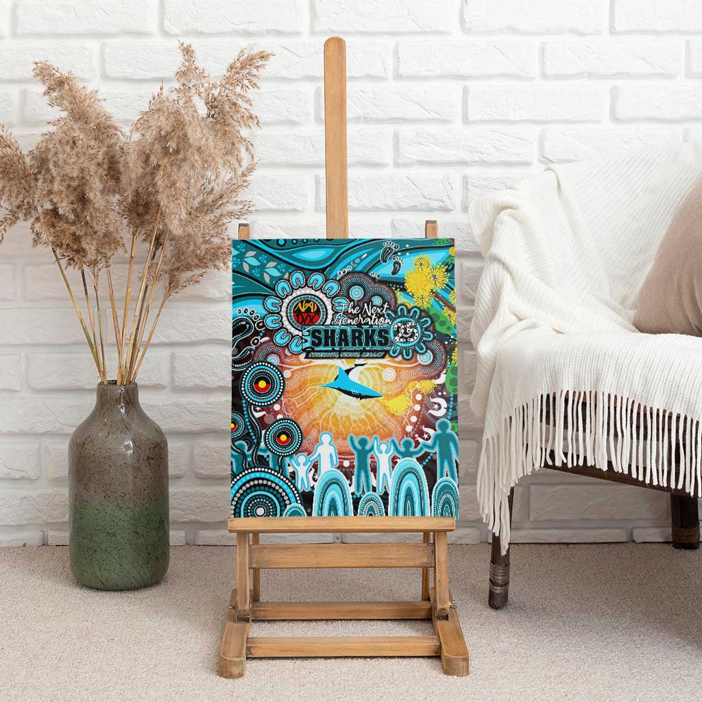NAIDOC Week 2025 Sharks Rugby Canvas Wall Art Aboriginal Dot Painting