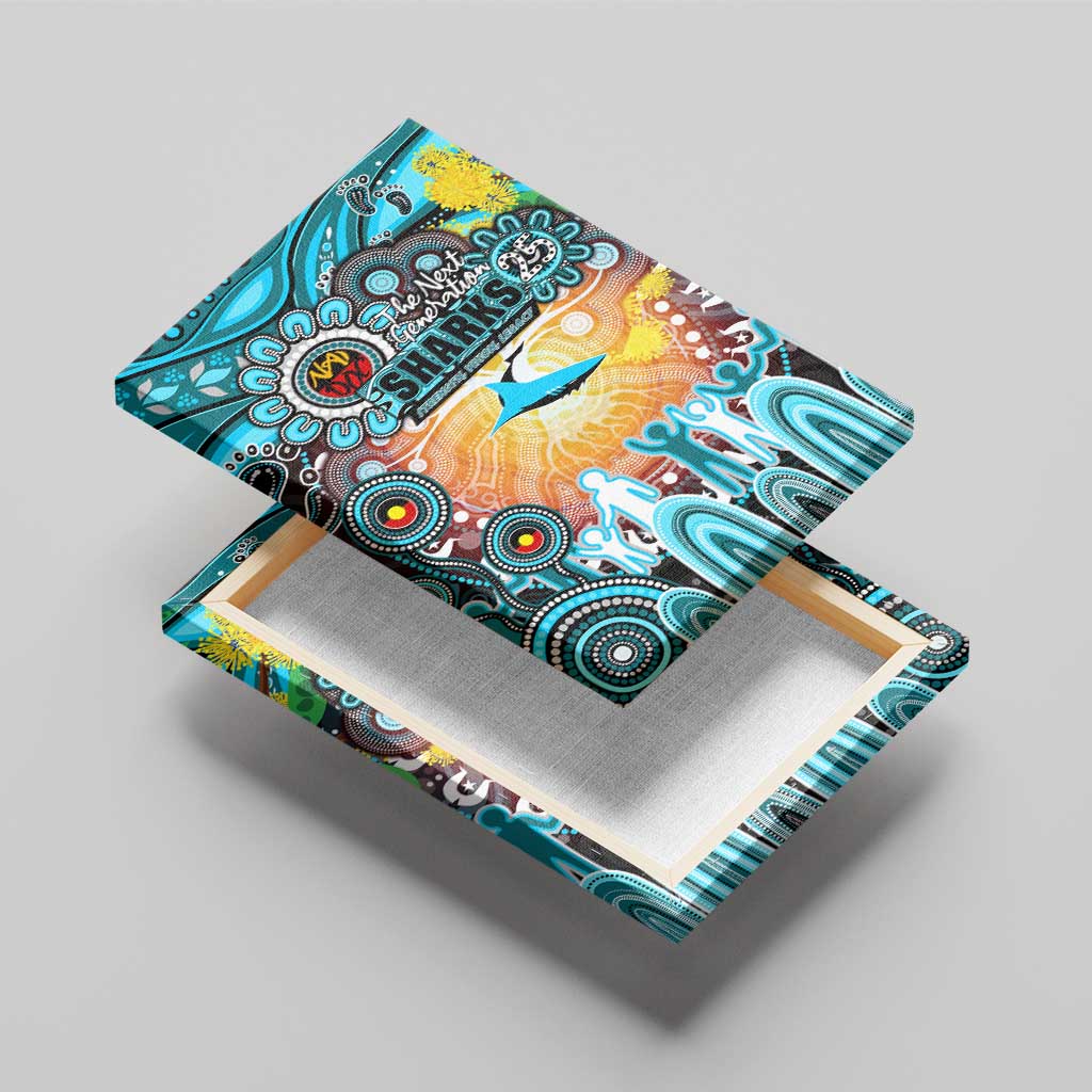 NAIDOC Week 2025 Sharks Rugby Canvas Wall Art Aboriginal Dot Painting