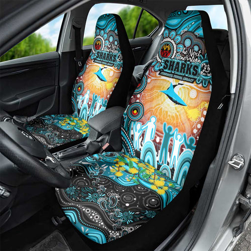 NAIDOC Week 2025 Sharks Rugby Car Seat Cover Aboriginal Dot Painting