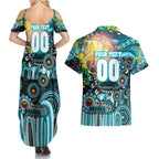 Personalised NAIDOC Week 2025 Sharks Rugby Couples Matching Summer Maxi Dress and Hawaiian Shirt Aboriginal Dot Painting