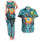 Personalised NAIDOC Week 2025 Sharks Rugby Couples Matching Tank Maxi Dress and Hawaiian Shirt Aboriginal Dot Painting