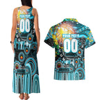 Personalised NAIDOC Week 2025 Sharks Rugby Couples Matching Tank Maxi Dress and Hawaiian Shirt Aboriginal Dot Painting