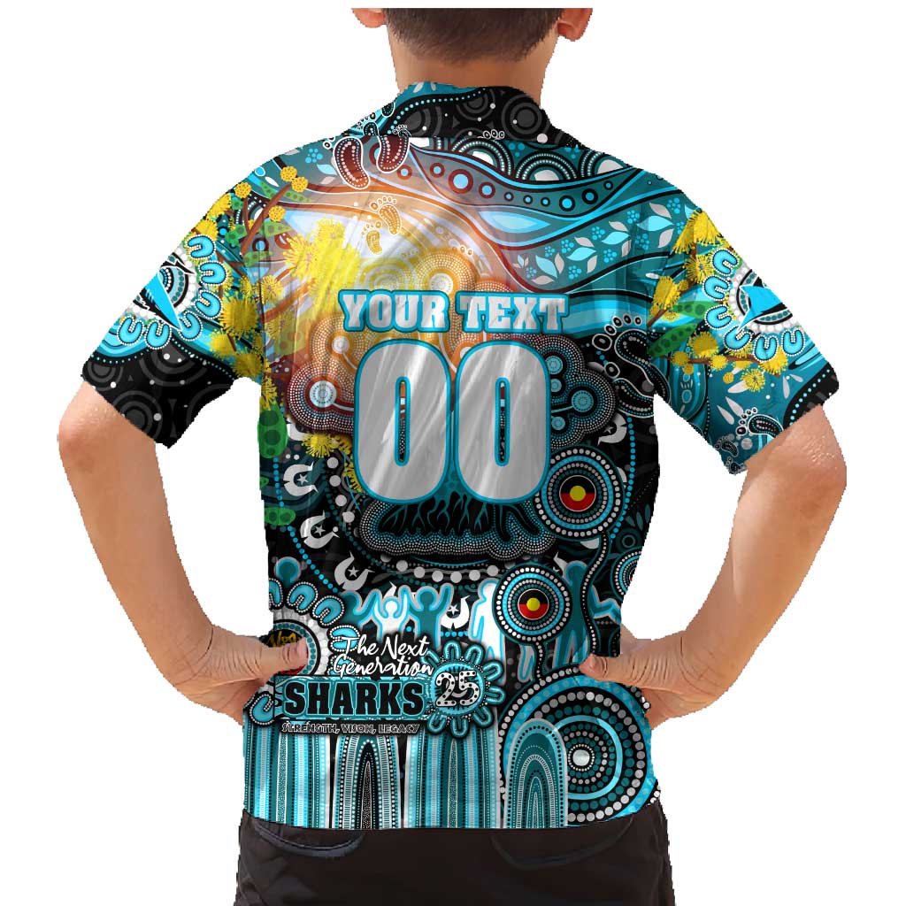 Personalised NAIDOC Week 2025 Sharks Rugby Family Matching Mermaid Dress and Hawaiian Shirt Aboriginal Dot Painting