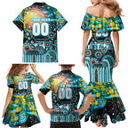 Personalised NAIDOC Week 2025 Sharks Rugby Family Matching Mermaid Dress and Hawaiian Shirt Aboriginal Dot Painting
