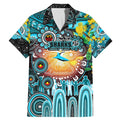 Personalised NAIDOC Week 2025 Sharks Rugby Family Matching Mermaid Dress and Hawaiian Shirt Aboriginal Dot Painting
