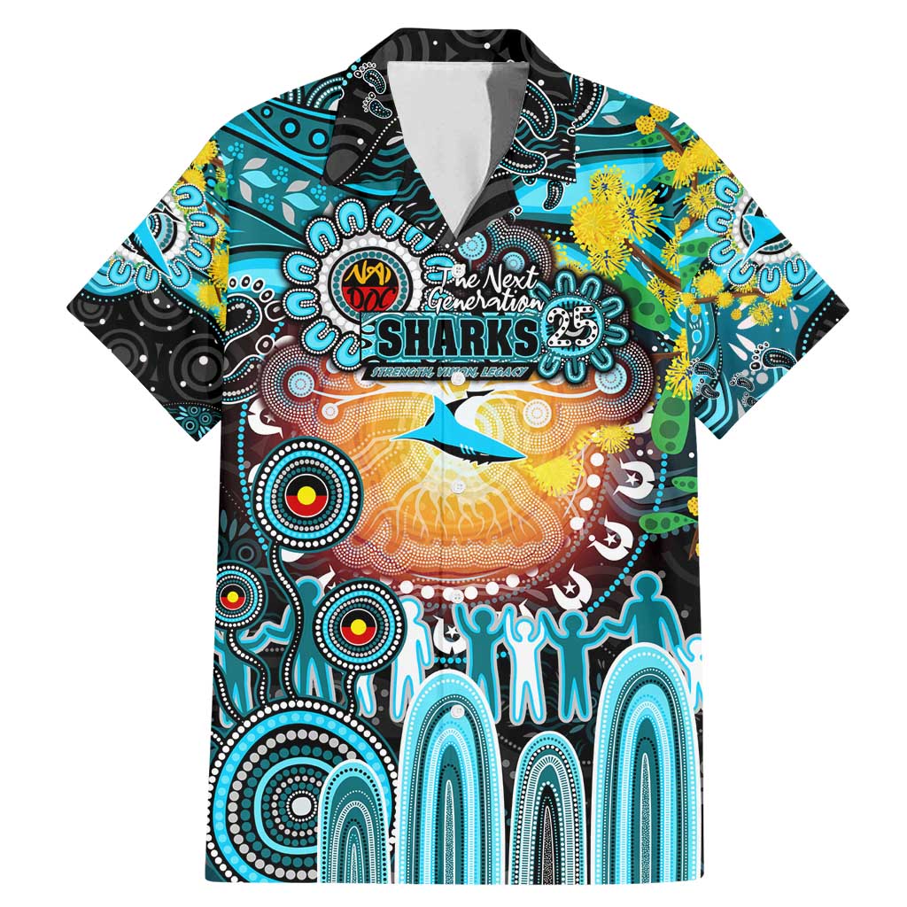 Personalised NAIDOC Week 2025 Sharks Rugby Family Matching Mermaid Dress and Hawaiian Shirt Aboriginal Dot Painting