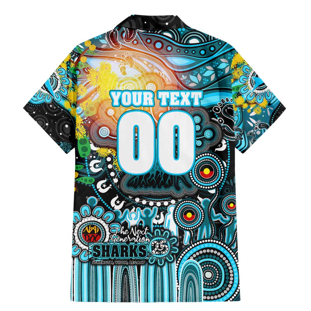 Personalised NAIDOC Week 2025 Sharks Rugby Family Matching Mermaid Dress and Hawaiian Shirt Aboriginal Dot Painting