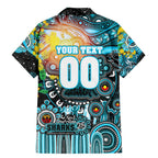 Personalised NAIDOC Week 2025 Sharks Rugby Family Matching Mermaid Dress and Hawaiian Shirt Aboriginal Dot Painting