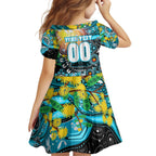 Personalised NAIDOC Week 2025 Sharks Rugby Family Matching Off The Shoulder Long Sleeve Dress and Hawaiian Shirt Aboriginal Dot Painting