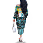 Personalised NAIDOC Week 2025 Sharks Rugby Family Matching Off The Shoulder Long Sleeve Dress and Hawaiian Shirt Aboriginal Dot Painting