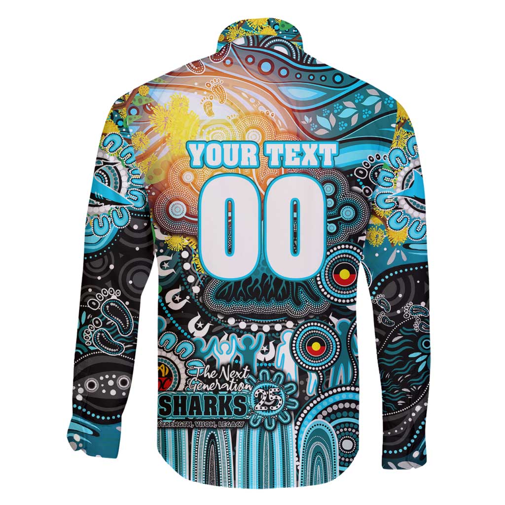 Personalised NAIDOC Week 2025 Sharks Rugby Family Matching Off Shoulder Maxi Dress and Hawaiian Shirt Aboriginal Dot Painting