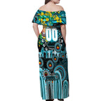 Personalised NAIDOC Week 2025 Sharks Rugby Family Matching Off Shoulder Maxi Dress and Hawaiian Shirt Aboriginal Dot Painting