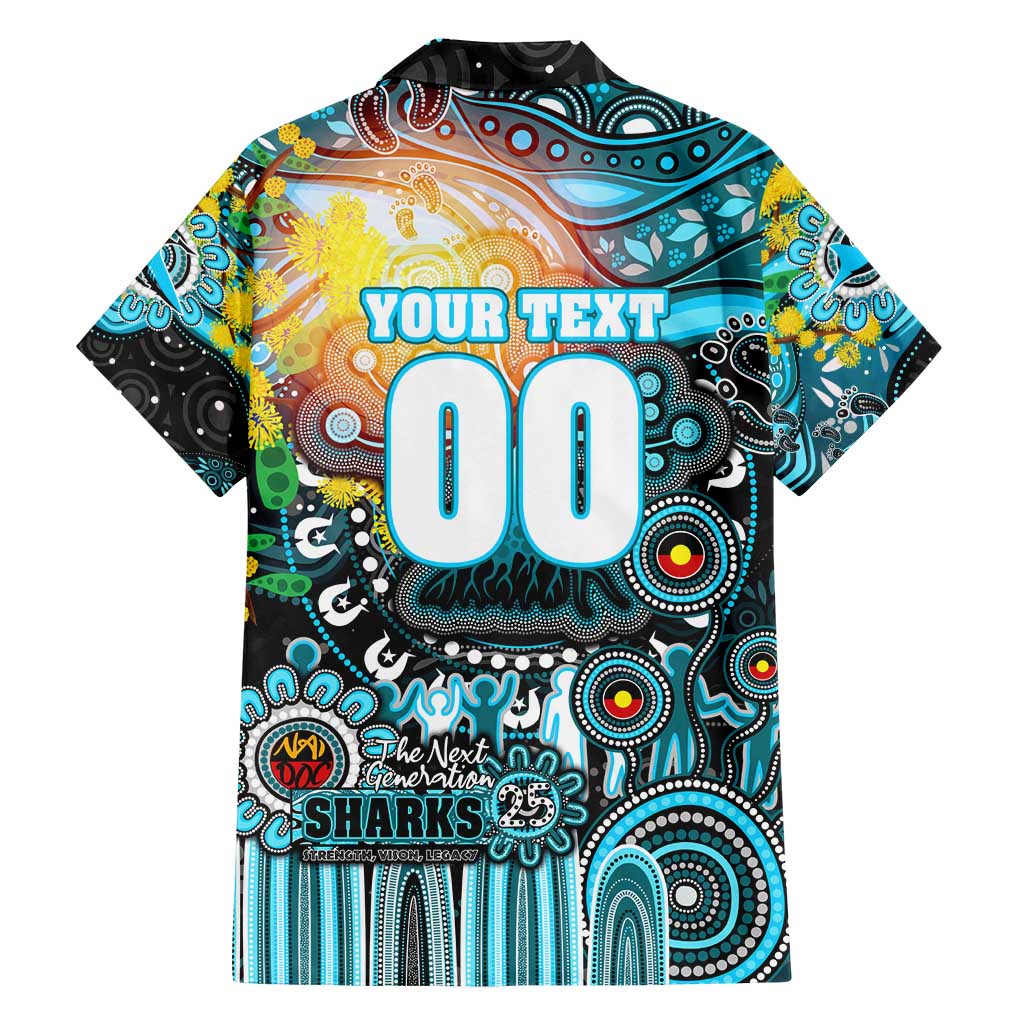 Personalised NAIDOC Week 2025 Sharks Rugby Family Matching Summer Maxi Dress and Hawaiian Shirt Aboriginal Dot Painting