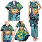 Personalised NAIDOC Week 2025 Sharks Rugby Family Matching Tank Maxi Dress and Hawaiian Shirt Aboriginal Dot Painting