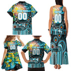 Personalised NAIDOC Week 2025 Sharks Rugby Family Matching Tank Maxi Dress and Hawaiian Shirt Aboriginal Dot Painting