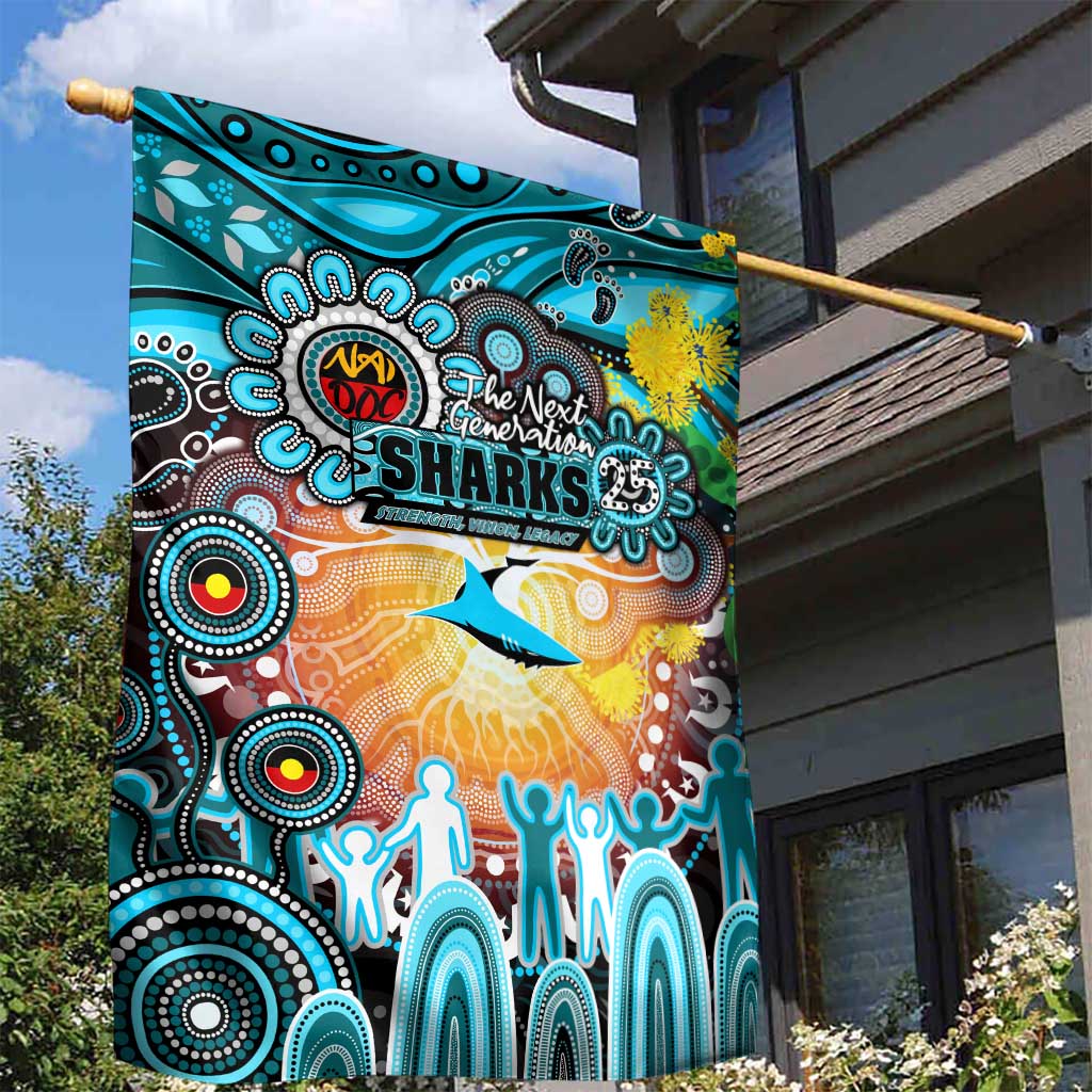 NAIDOC Week 2025 Sharks Rugby Garden Flag Aboriginal Dot Painting
