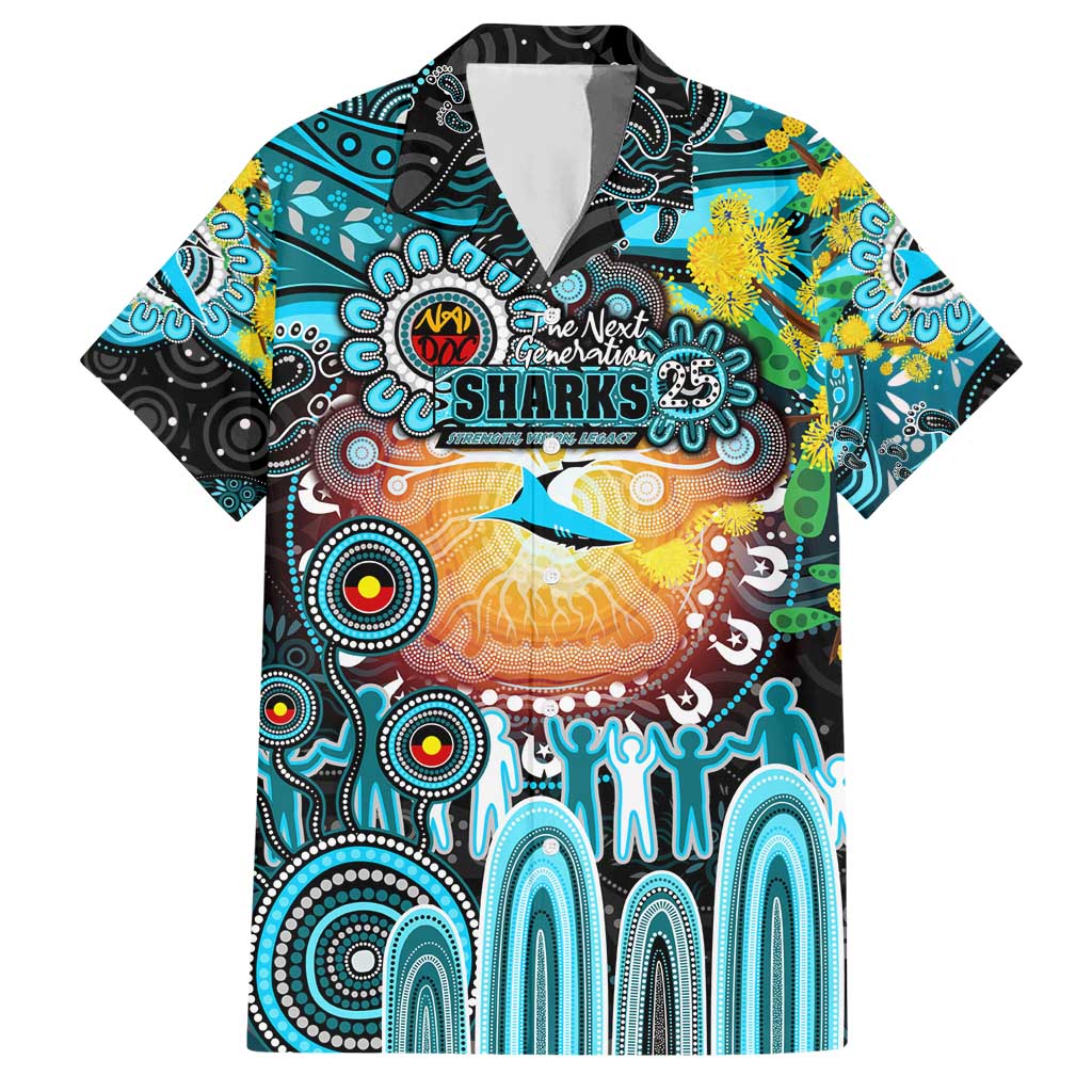 Personalised NAIDOC Week 2025 Sharks Rugby Hawaiian Shirt Aboriginal Dot Painting