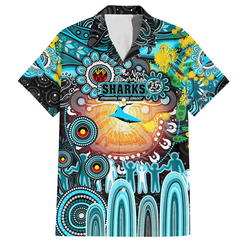 Personalised NAIDOC Week 2025 Sharks Rugby Hawaiian Shirt Aboriginal Dot Painting