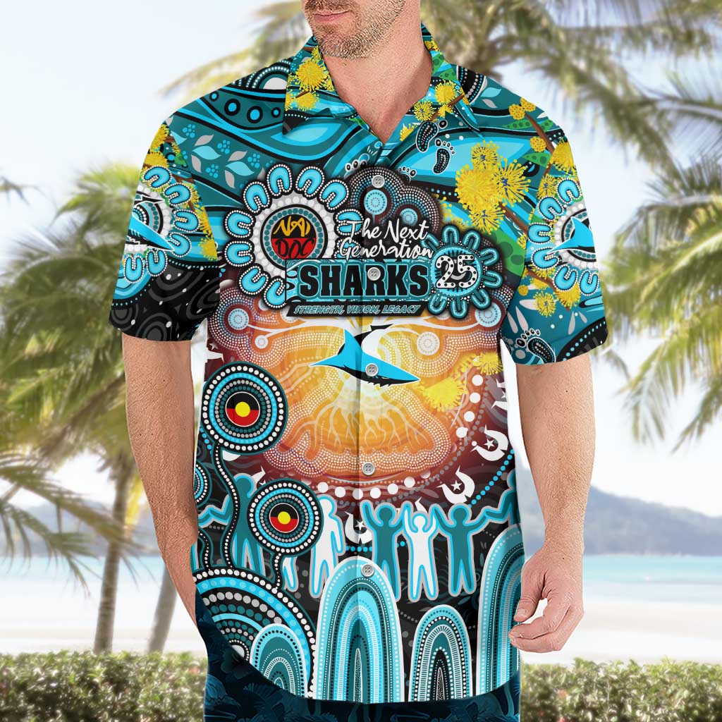 Personalised NAIDOC Week 2025 Sharks Rugby Hawaiian Shirt Aboriginal Dot Painting