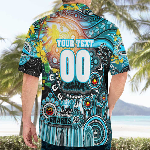 Personalised NAIDOC Week 2025 Sharks Rugby Hawaiian Shirt Aboriginal Dot Painting