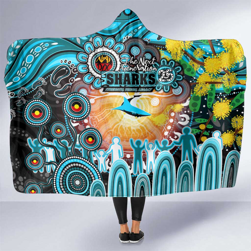 NAIDOC Week 2025 Sharks Rugby Hooded Blanket Aboriginal Dot Painting