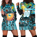Personalised NAIDOC Week 2025 Sharks Rugby Hoodie Dress Aboriginal Dot Painting