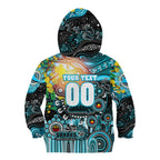 Personalised NAIDOC Week 2025 Sharks Rugby Kid Hoodie Aboriginal Dot Painting