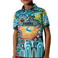 Personalised NAIDOC Week 2025 Sharks Rugby Kid Polo Shirt Aboriginal Dot Painting