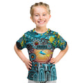 Personalised NAIDOC Week 2025 Sharks Rugby Kid T Shirt Aboriginal Dot Painting