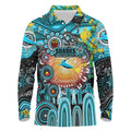 Personalised NAIDOC Week 2025 Sharks Rugby Long Sleeve Polo Shirt Aboriginal Dot Painting