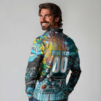 Personalised NAIDOC Week 2025 Sharks Rugby Long Sleeve Polo Shirt Aboriginal Dot Painting