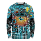 Personalised NAIDOC Week 2025 Sharks Rugby Long Sleeve Shirt Aboriginal Dot Painting