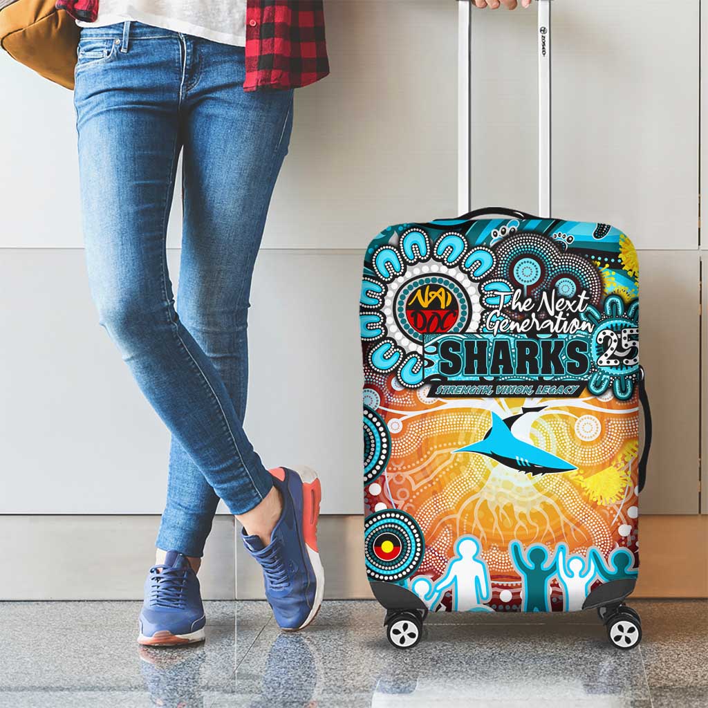 NAIDOC Week 2025 Sharks Rugby Luggage Cover Aboriginal Dot Painting