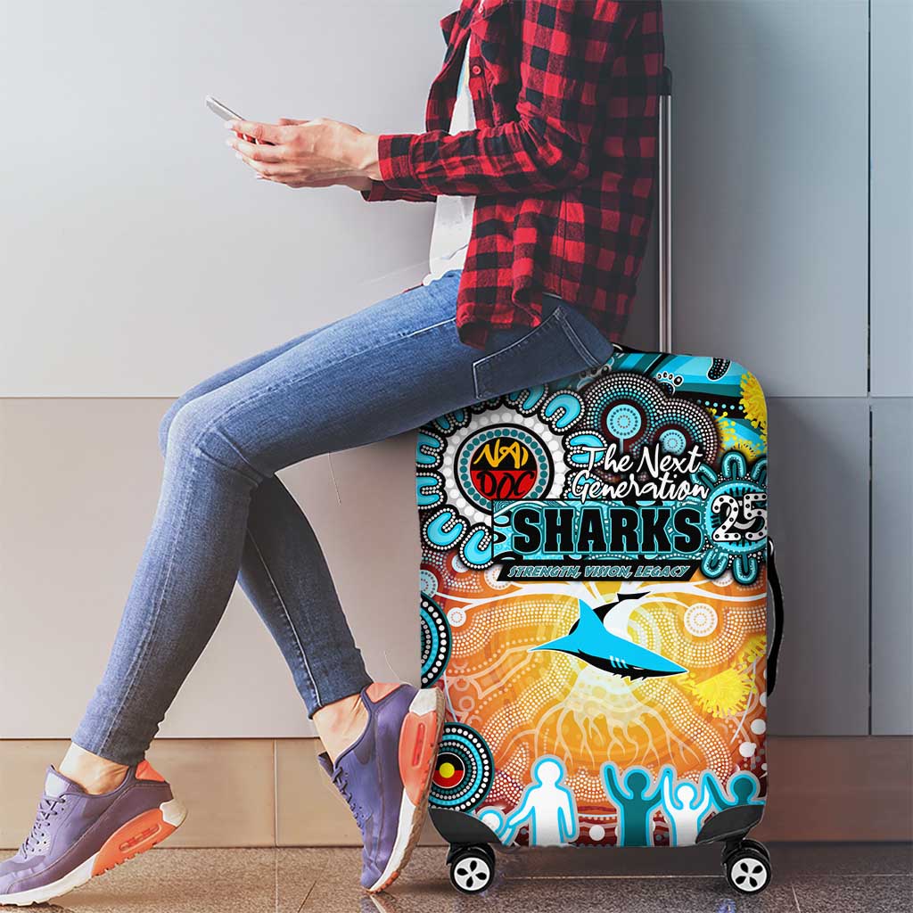 NAIDOC Week 2025 Sharks Rugby Luggage Cover Aboriginal Dot Painting