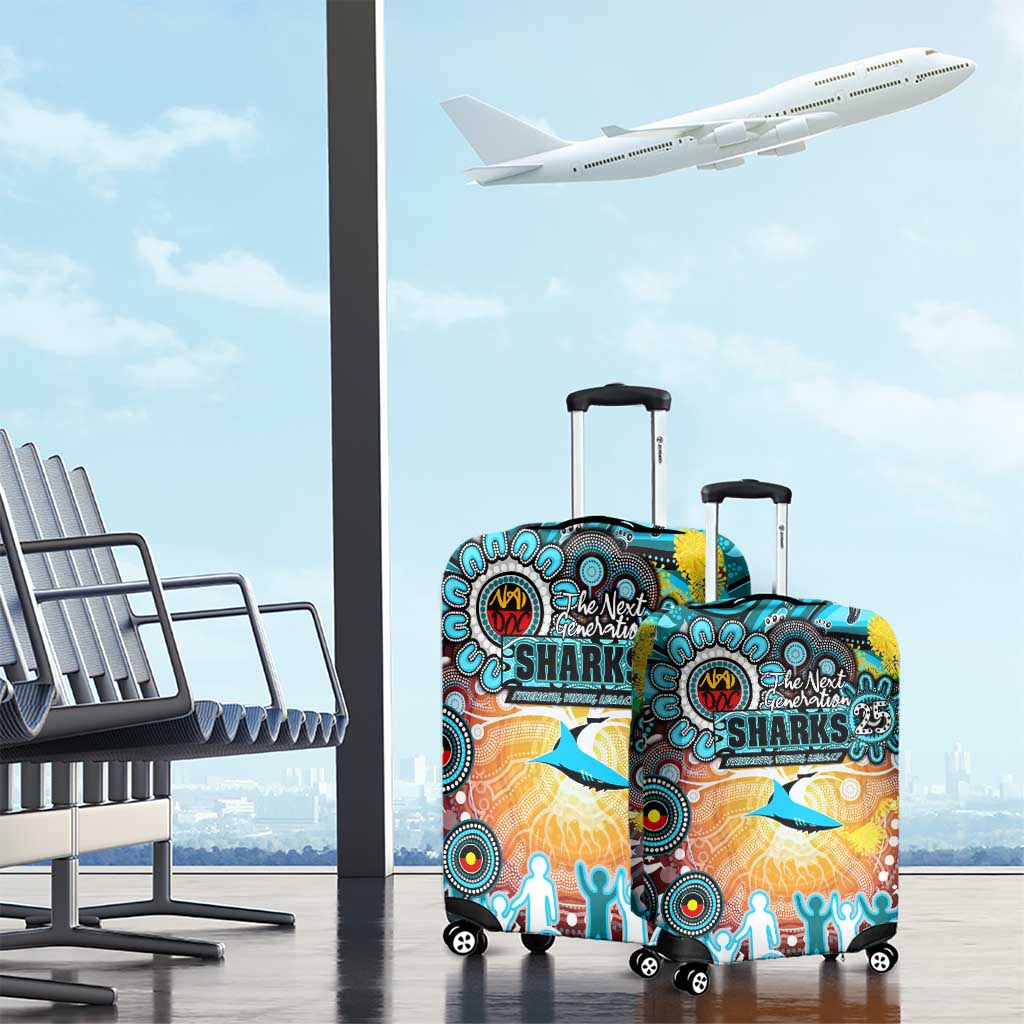 NAIDOC Week 2025 Sharks Rugby Luggage Cover Aboriginal Dot Painting