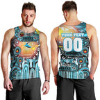 Personalised NAIDOC Week 2025 Sharks Rugby Men Tank Top Aboriginal Dot Painting