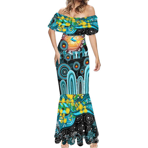 Personalised NAIDOC Week 2025 Sharks Rugby Mermaid Dress Aboriginal Dot Painting