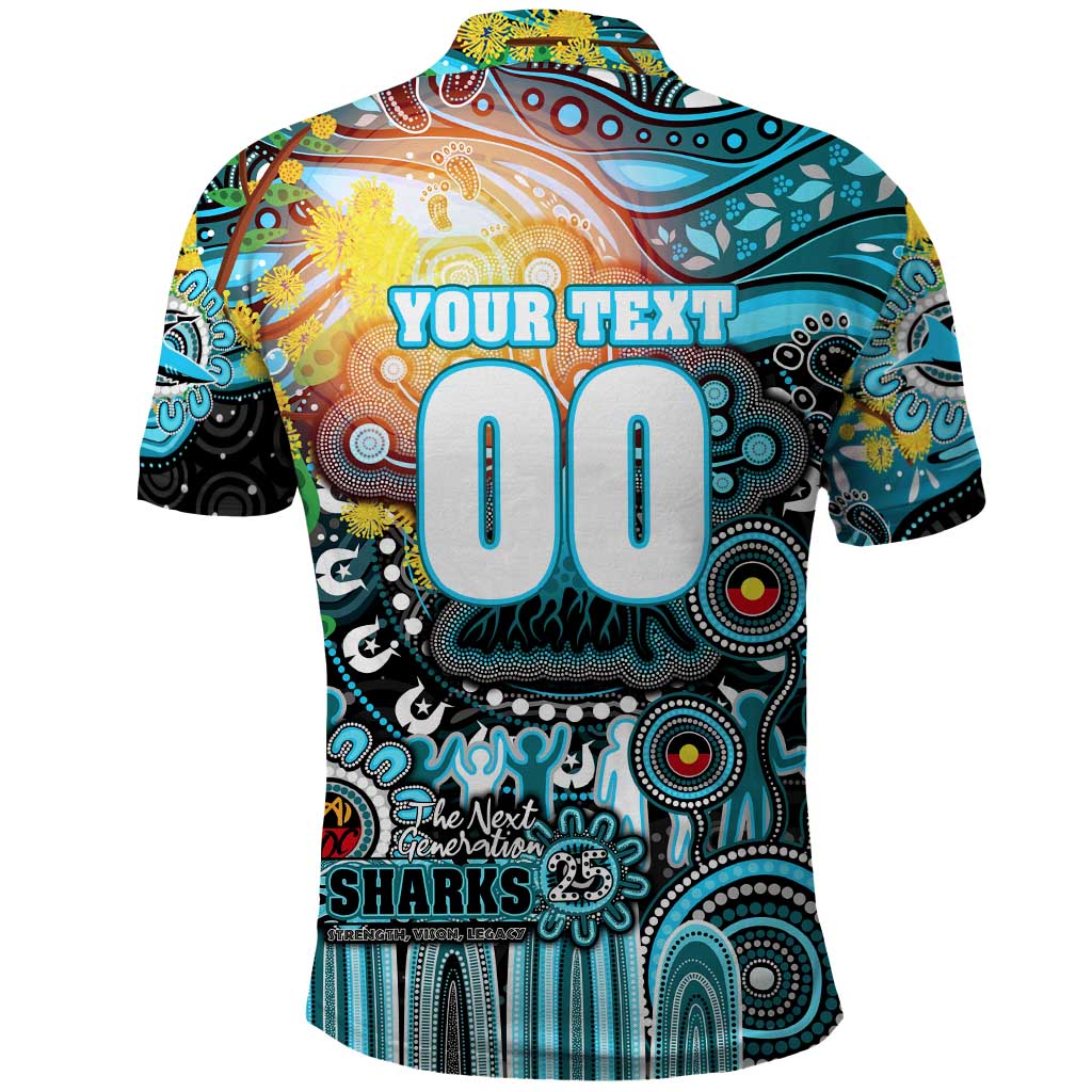 Personalised NAIDOC Week 2025 Sharks Rugby Polo Shirt Aboriginal Dot Painting
