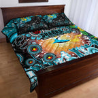 NAIDOC Week 2025 Sharks Rugby Quilt Bed Set Aboriginal Dot Painting