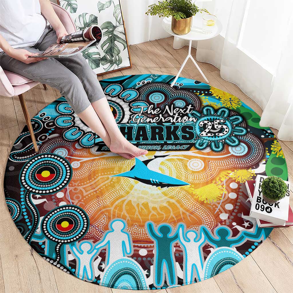 NAIDOC Week 2025 Sharks Rugby Round Carpet Aboriginal Dot Painting