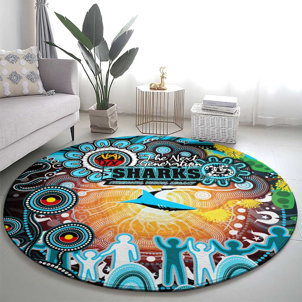 NAIDOC Week 2025 Sharks Rugby Round Carpet Aboriginal Dot Painting