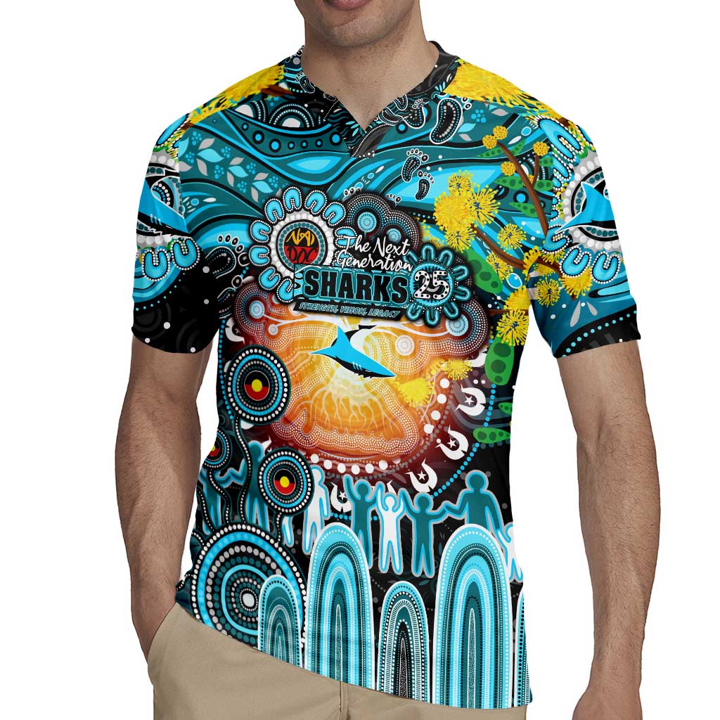 Personalised NAIDOC Week 2025 Sharks Rugby Rugby Jersey Aboriginal Dot Painting