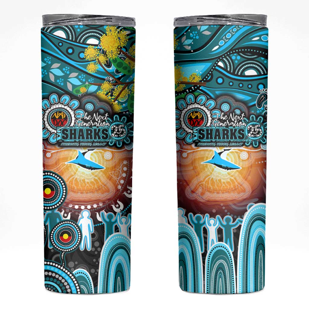 NAIDOC Week 2025 Sharks Rugby Skinny Tumbler Aboriginal Dot Painting