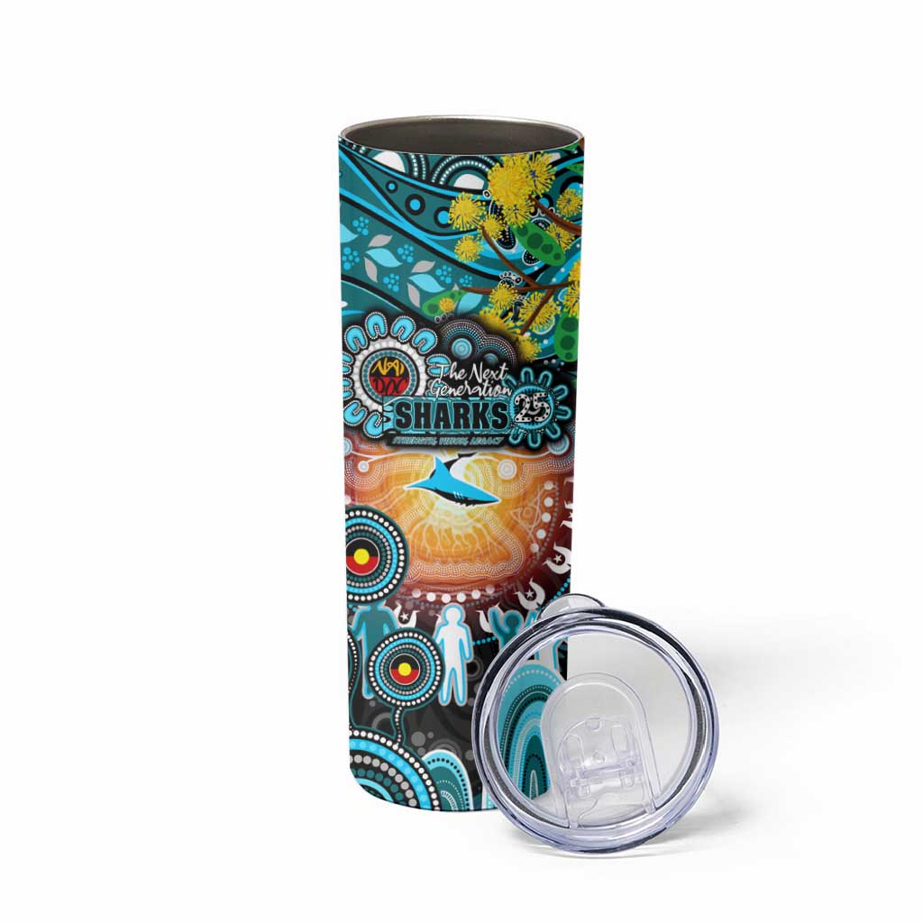 NAIDOC Week 2025 Sharks Rugby Skinny Tumbler Aboriginal Dot Painting