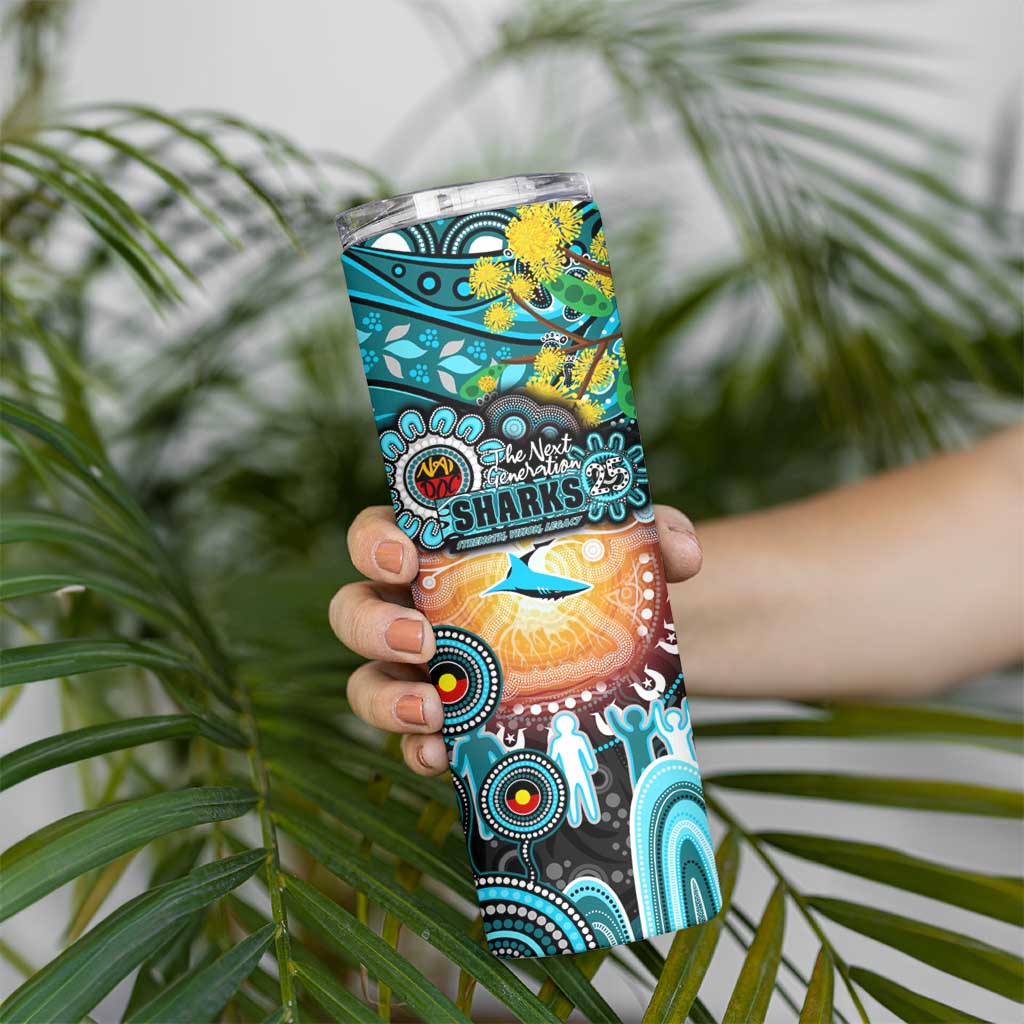 NAIDOC Week 2025 Sharks Rugby Skinny Tumbler Aboriginal Dot Painting